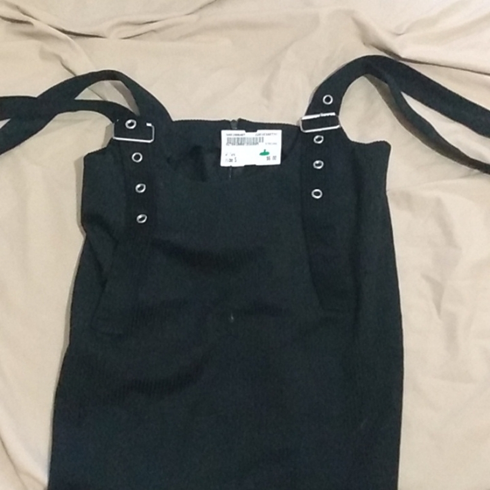 Shein black button top